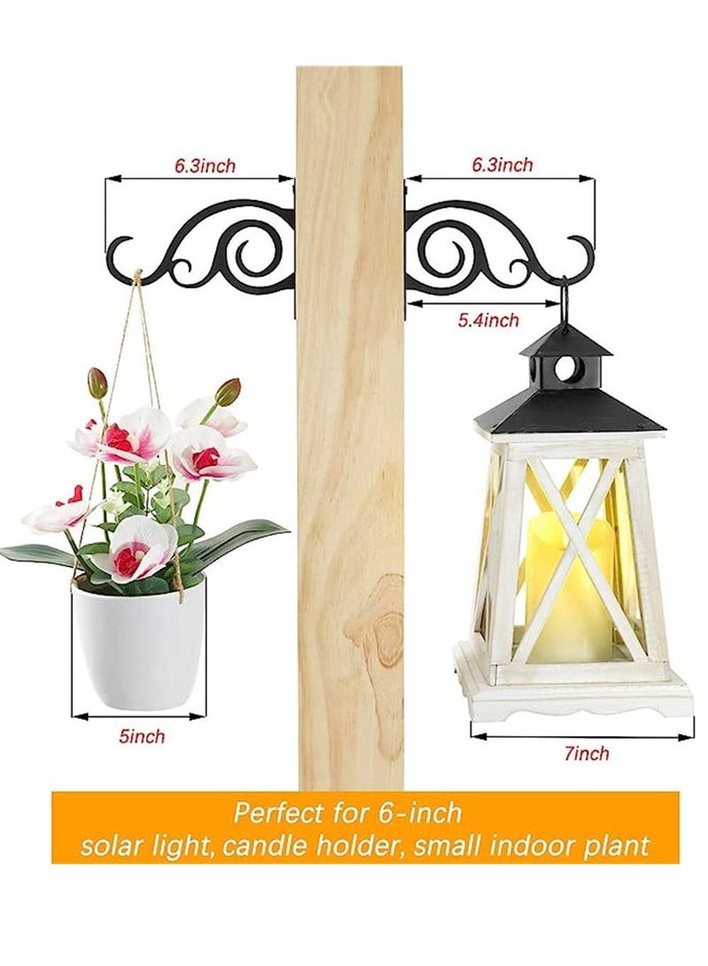 6-Inch Outdoor Indoor Decorative Iron Lantern Wall Hooks Hangers for Hanging Wind Chimes Hummingbird Feeders Candle Holders(Black, Set of 2)  - Image 2