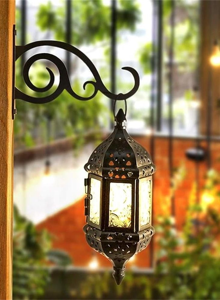 6-Inch Outdoor Indoor Decorative Iron Lantern Wall Hooks Hangers for Hanging Wind Chimes Hummingbird Feeders Candle Holders(Black, Set of 2)  - Image 5
