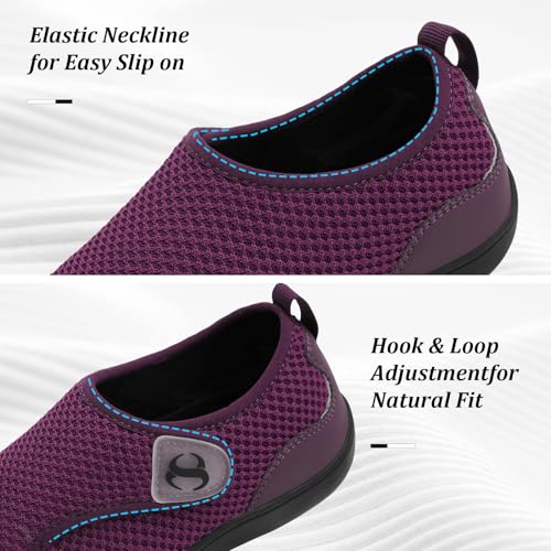 Scurtain Purple Shoes for Women Cross Training Workout Shoe Breathable Summer Spring Nurse Shoes Casual Wide Walking Shoes Comfortable Slip On Sneakers Size 9 - Image 3