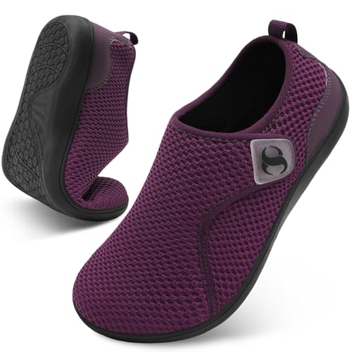 Scurtain Purple Shoes for Women Cross Training Workout Shoe Breathable Summer Spring Nurse Shoes Casual Wide Walking Shoes Comfortable Slip On Sneakers Size 9 - Image 1