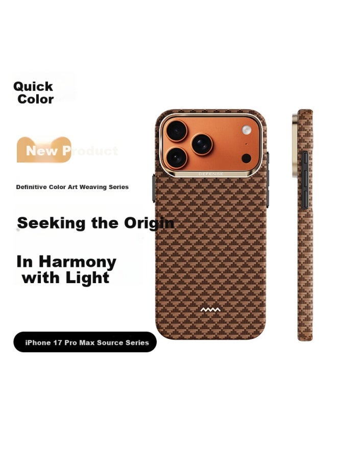 Defense Kevlar Magnetic Art Woven Business Iphone 17 Pro Max Protective Case For Men And Women, Light And Dustproof - Image 1