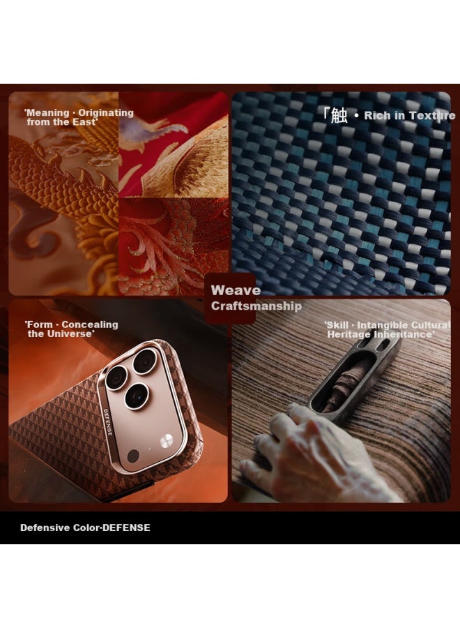 Defense Kevlar Magnetic Art Woven Business Iphone 17 Pro Max Protective Case For Men And Women, Light And Dustproof - Image 4