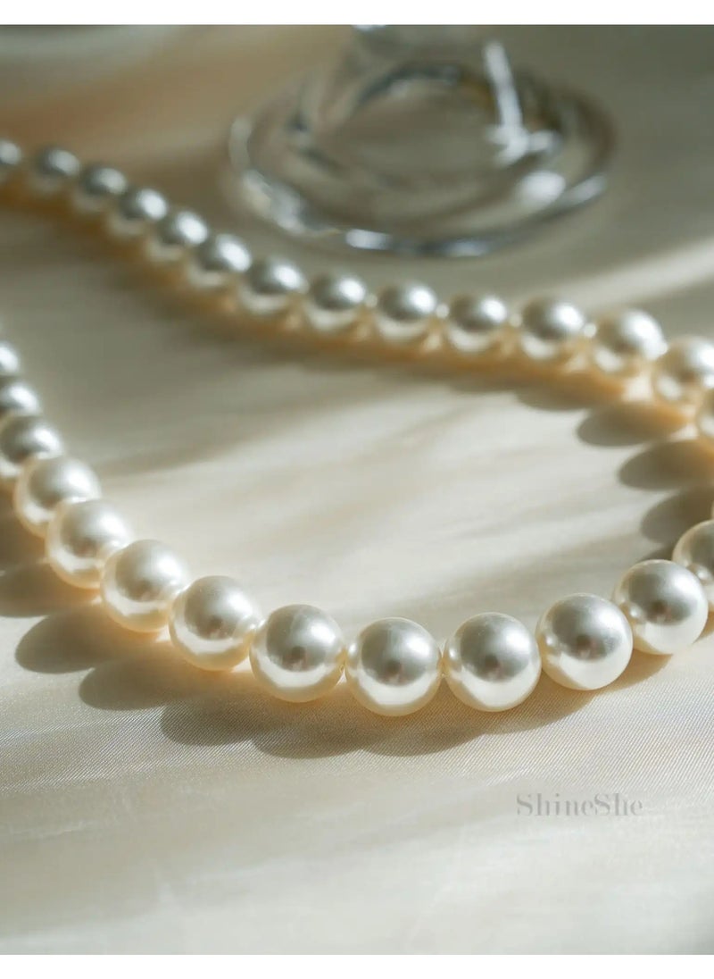 ShineShe New Captivating Allure Magnetic Charm White Pearl Necklace(12mm), ShineShe  - Image 1
