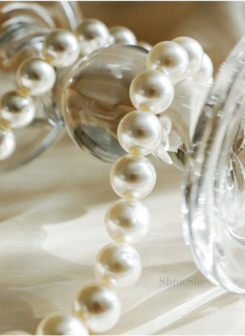 ShineShe New Captivating Allure Magnetic Charm White Pearl Necklace(12mm), ShineShe  - Image 3