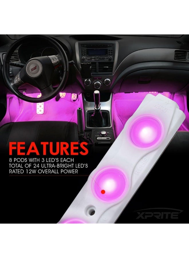 Xprite Xprite Purple Led Rock Light for Bed Truck, 24 LEDs Cargo Truck Pickup Bed, Off Road Under Car, Foot Wells, Rail  - Image 5
