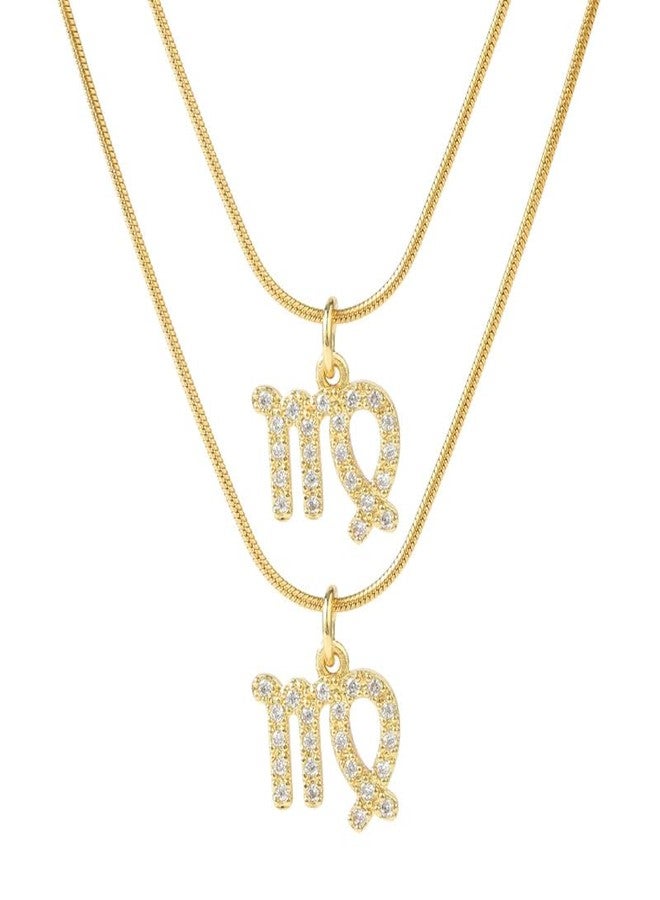 SALTY Pack of 2 Cosmic Zodiac Pendant-Virgo for Women | Stylish Locket Chain | Latest Fashion Jewellery Accessories for Girls | Minimal Jewelry | Ideal for Gifting | Marriage, Birthday | Gift for Valentine Day - Image 1