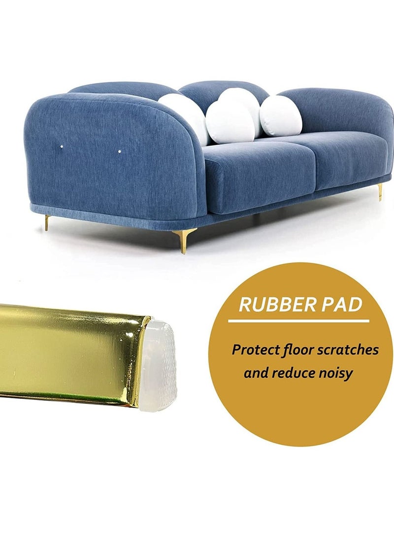 Metal Golden Furniture Sofa Legs DIY Replacement Heavy Duty Modern Triangle Steel Feet for Cabinet Dresser TV Stand End Coffee Table Cupboard Couch Bed Chair Armchair Wardrobe Ottoman 5.9inch 15cm - Image 4