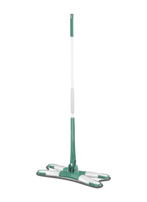 Lazy Mops X shape Hands Free Cleaner Automatic Flat Squeeze Mop For Home Cleaning Household Daily Use - Green and White