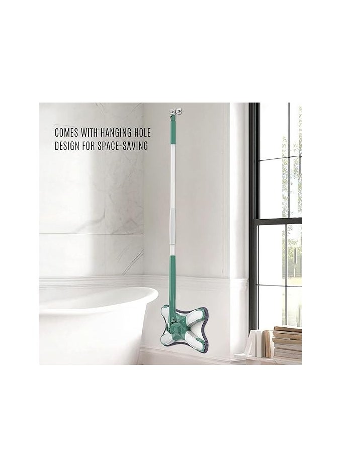 Generic - Lazy Mops X shape Hands Free Cleaner Automatic Flat Squeeze Mop For Home Cleaning Household Daily Use - Green and White - Image 1