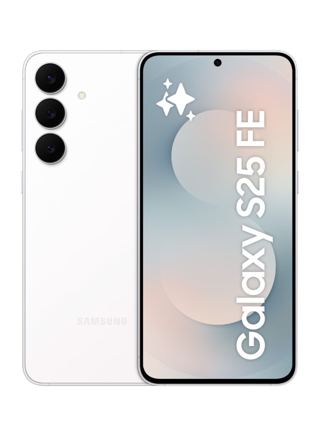 جالاكسي S25 FE ثنائي الشريحة أبيض 8GB 512GB 5G - نسخة الشرق الأوسط