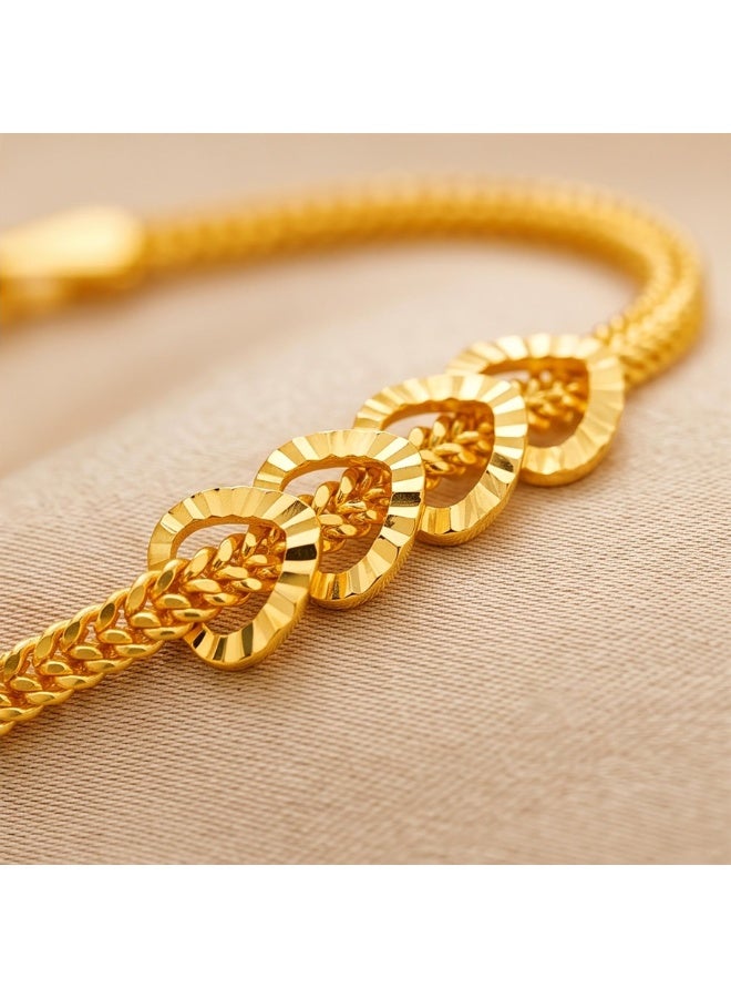BAFLEH JEWELLERY 21K Gold Overlapping Hearts Woven Link Bracelet by Bafleh Jewellery - Image 2