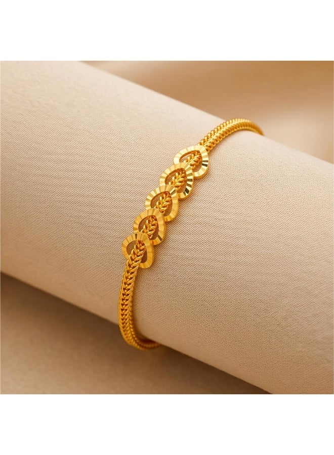 BAFLEH JEWELLERY 21K Gold Overlapping Hearts Woven Link Bracelet by Bafleh Jewellery - Image 3