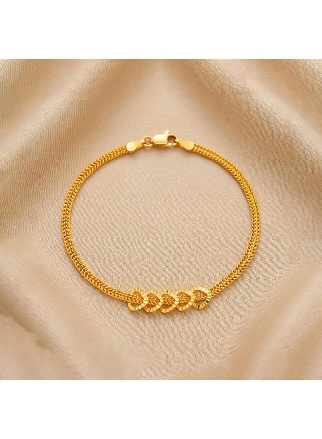 BAFLEH JEWELLERY 21K Gold Overlapping Hearts Woven Link Bracelet by Bafleh Jewellery - Image 1
