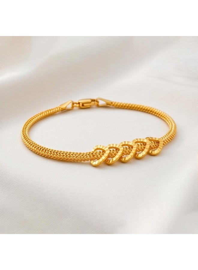 BAFLEH JEWELLERY 21K Gold Overlapping Hearts Woven Link Bracelet by Bafleh Jewellery - Image 4