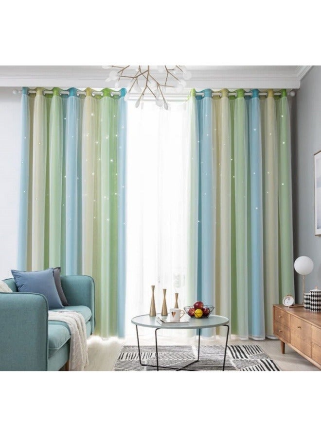 KYD 1 Panel Fabric Nation Blackout Curtains Thermal Insulated Bedroom Curtains for Living Room 100x200cm - Image 1