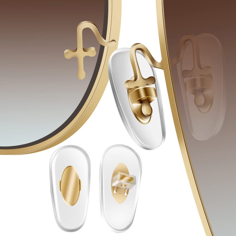 Auzky Auzky 5 Pairs Replacement Nose Pads for RayBan RB3549 RB4071 RB6336 RB7140 RB8415 and More Plug in Eyeglasses Sunglasses Models Gold