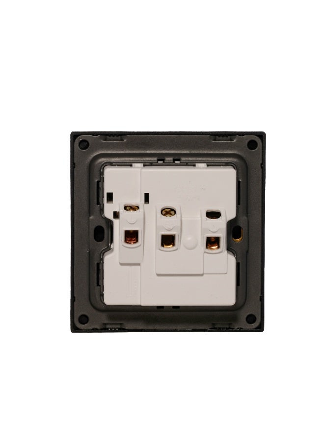 Donmarco DonMarco Single 5 Pin Socket – Ultra Thin Glass, Modern and Durable Design, Fire-Resistant Electric Outlet, 15-Year Warranty, Power Outlet (1, Matt Black)  - Image 2