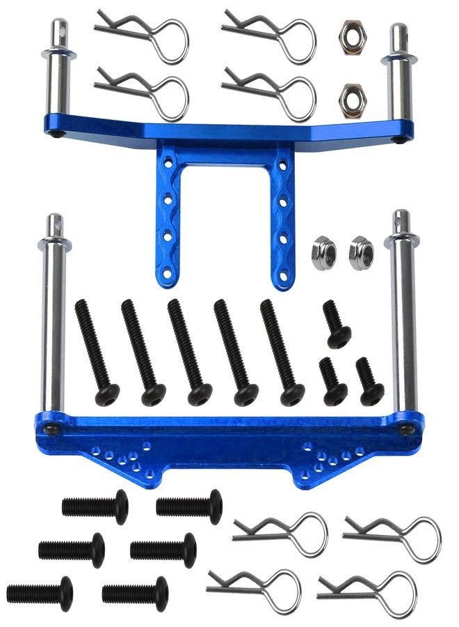 Vgoohobby Metal Front & Rear Body Mounts Body Posts Upgrade Parts Compatible with Traxxas Slash 2WD Rustler Stampede VXL 1/10 RC 2WD Car (Blue) - Image 1