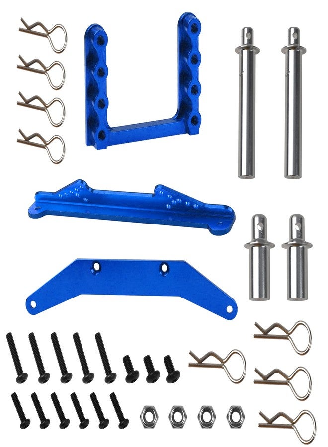 Vgoohobby Metal Front & Rear Body Mounts Body Posts Upgrade Parts Compatible with Traxxas Slash 2WD Rustler Stampede VXL 1/10 RC 2WD Car (Blue) - Image 2