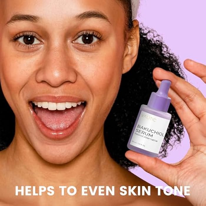 VALITIC Bakuchiol Serum - Retinol Alternative Face Serum - Facial Anti Aging Treatment, Hydrating and Evening Skin Tone - Niacinamide, Hyaluronic Acid, Peptides, Vitamin C, Squalane, 30ml 1.01 fl oz - Image 3