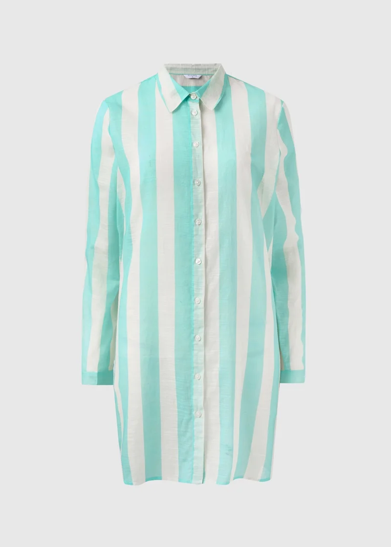 Matalan Blue Aqua Blue Stripe Back Graphic Beach Shirt for Women | Best Price UAE