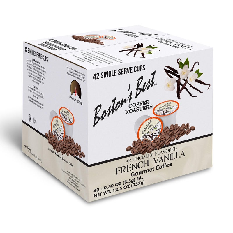 Boston’s Best - French Vanilla Flavored - Medium Roast - Single Serve Coffee Pods, Compatible with Keurig Brewers - 42 Pods - Image 1