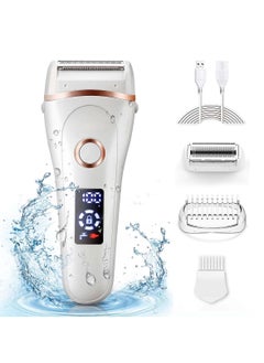ASIV Women Electric Shaver, 3 in 1 Wet & Dry Painless Hair Removal IPX6 Waterproof Lady Electric Razor, Cordless Facial Body Epilator for Bikini Legs Arm Forearms Underarm w/ 2 Changeable Trimmer Heads  - Image 1
