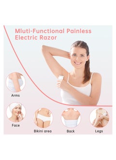 ASIV Women Electric Shaver, 3 in 1 Wet & Dry Painless Hair Removal IPX6 Waterproof Lady Electric Razor, Cordless Facial Body Epilator for Bikini Legs Arm Forearms Underarm w/ 2 Changeable Trimmer Heads  - Image 3