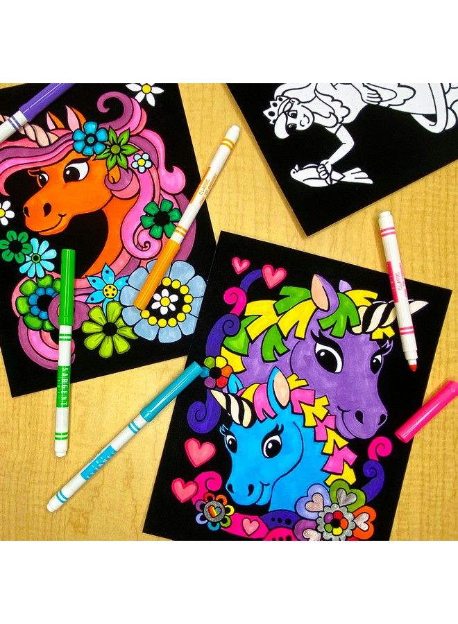 Stuff2Color Super Pack Of 18 Fuzzy Coloring Posters (Unicorns & Fairy Tales Edition) Arts & Crafts For Girls And Boys Great For After School Travel Planes Group Activities And Coloring With Friends - Image 4