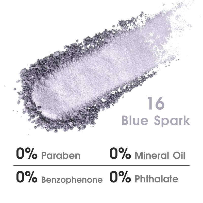 UCANBE Blue Spark Single Eyeshadow Palette, Highly Pigmented Shimmer Eye Shadow Powder, Professional Long-Lasting Waterproof Makeup Palette - Image 2