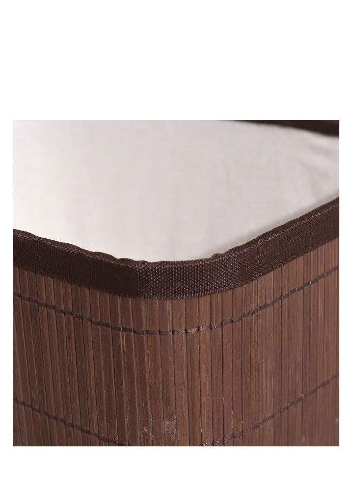Bamboo Storage Basket Set of 3  with Fabric Liner Rectangleshape  - Brown  - Image 3