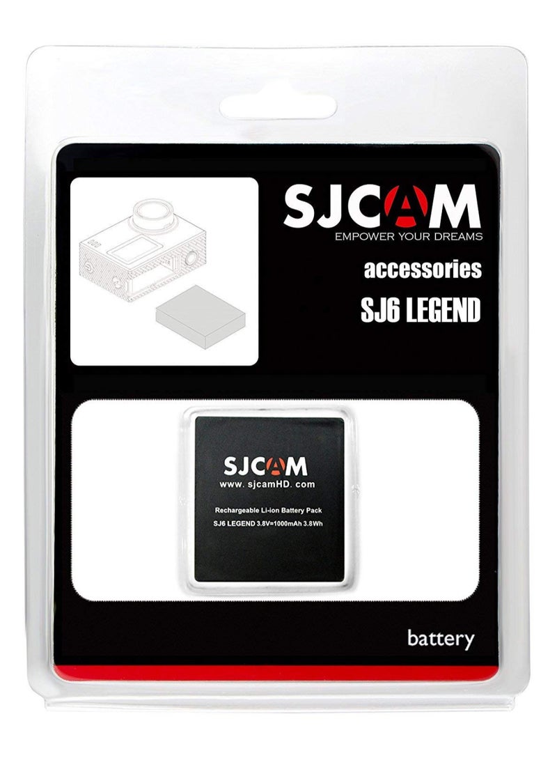SJCAM Renewed - SJCAM SJ6 Series 3.8V 1000mAh Spare Li-ion Battery for SJ6 Legend, SJ6 Pro Sports Camera | Black - Image 5