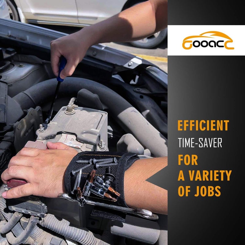 GOOACC GOOACC Magnetic Wristband with 15 Strong Magnets for Holding Screws Nails Drill Bits Holding Tools Best Unique Tool Gift for DIY Handyman Father Dad Husband Boyfriend Men Women2 years Warranty - Image 4