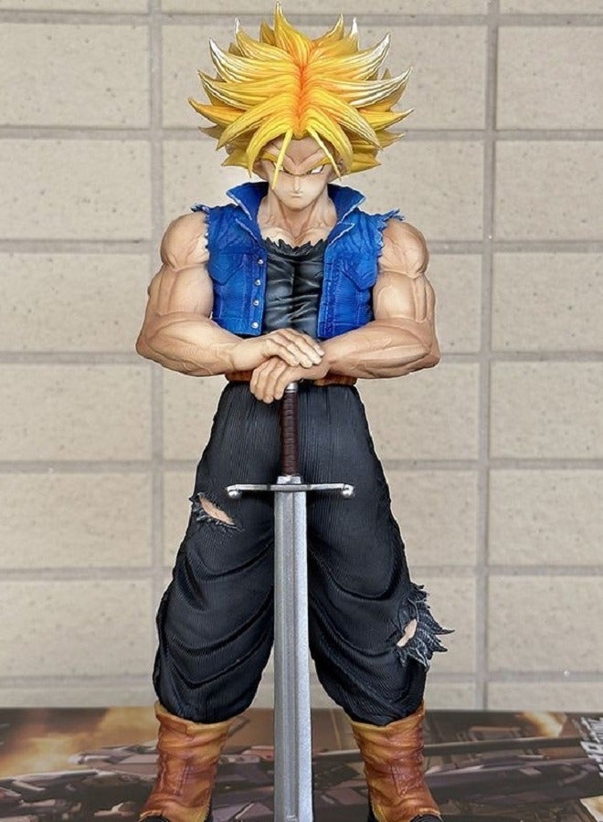 HALAMODO Dragon Ball,VF 2%- Standing Trunks Anime Figure - Cool and Confident Pose, Desk Centerpiece & Awesome Birthday Gift 25cm