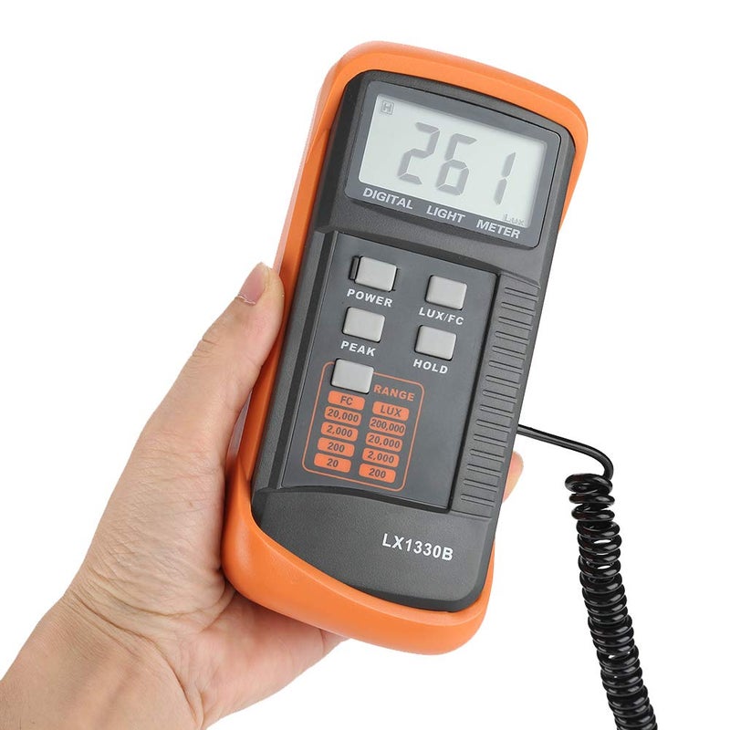 klarako Digital Luxmeter, LX1330B Digital Luxmeter LCD Display Light Meter 0-200,000 Lux Testing Illuminometer - Image 5