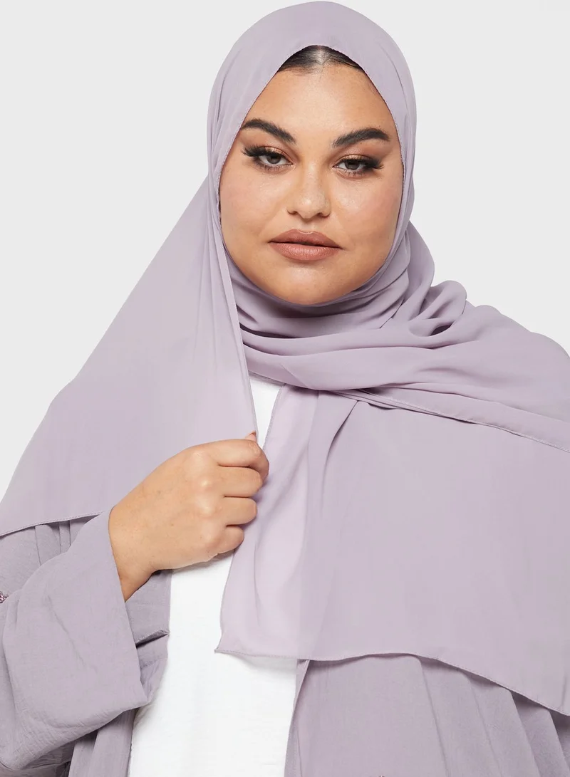 Hayas Closet Curve Embellished Stone Detail Abaya