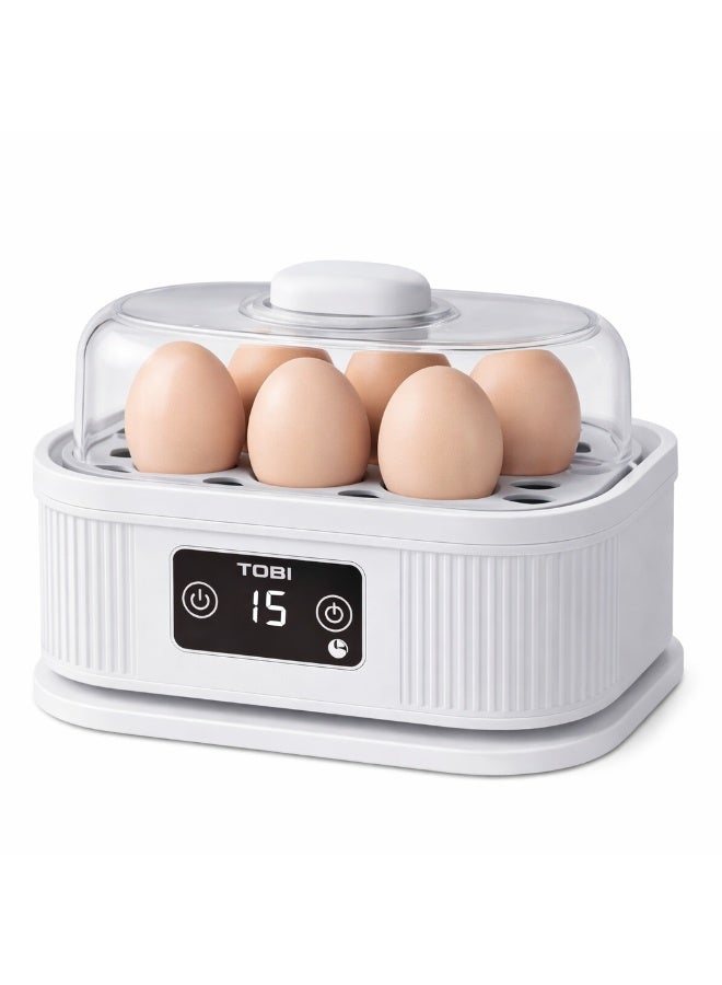 Compact Egg Boiler Electric Egg Cooker With Automatic Operation Multi Egg Capacity Fast Cooking Measuring Cup Included Portable Kitchen Appliance For Soft Medium And Hard Boiled Eggs
