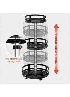 Generic 360 Rotating Condiments Metal Storage Rack Multi-Layer Condiments Turntable Spice Container Kitchen Supplies Rotatable Spice Rack Kitchen Storage Organizer  - Image 2