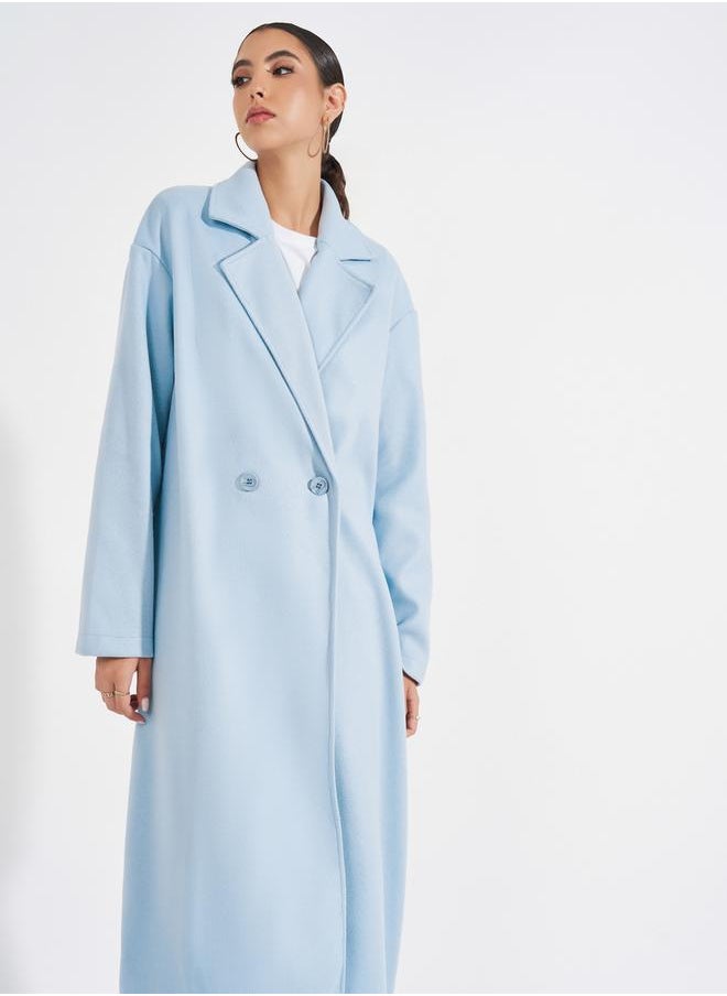 Styli - Regular Fit Maxi Length Wool Like Buttoned Coat - Image 1