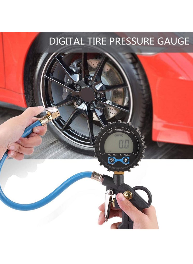 Loquat Digital Air Pressure Gauge with Large Screen Display, 1/8 Thread 10mm Tire Pressure Gauge, Inflatable, Accurate Measurement - Image 2