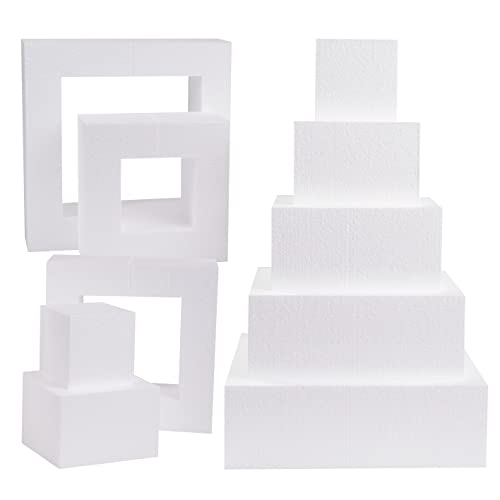 Silverlake 5Tier Square Cake Dummy Set Nesting 4H x 46810 12W Blocks for Styrofoam Baking Display Projects