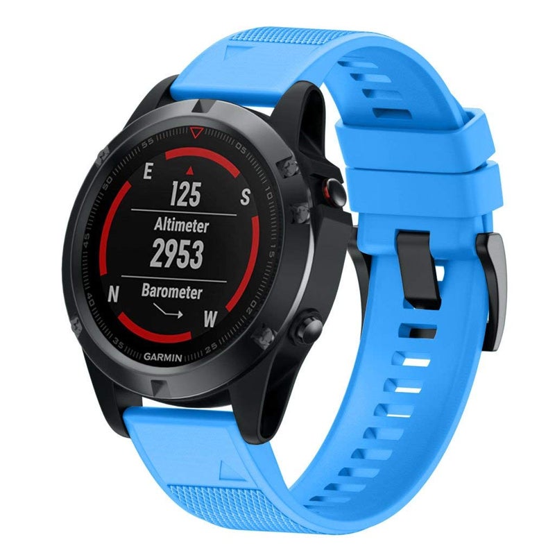 ANCOOL حزام ANCOOL لساعة Fenix 5/Fenix 6/Fenix 7 بحجم 22 مم من السيليكون لساعة Fenix 8 Fenix E 47 مم/Fenix 5 Plus/Fenix 6 Pro/Fenix 7 Pro/Forerunner 935 (أزرق) - Image 3
