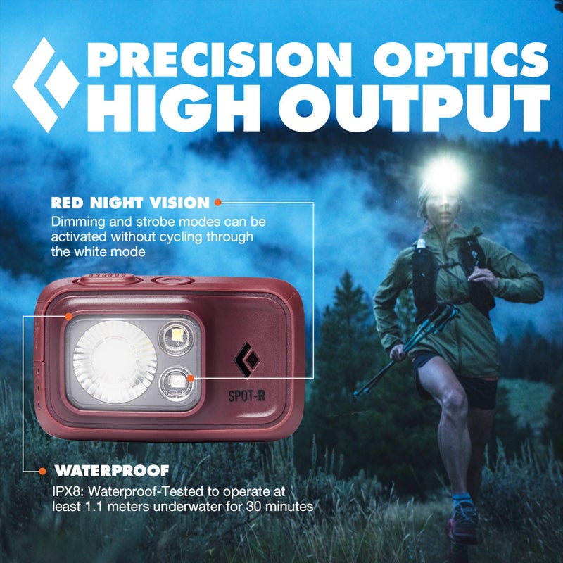 BLACK DIAMOND Spot 400-R Rechargeable Headlamp | 400 Lumens, Dimmable | Micro-USB Charging | Waterproof & Compact | Camping, Hiking, Running | Bordeaux - Image 4