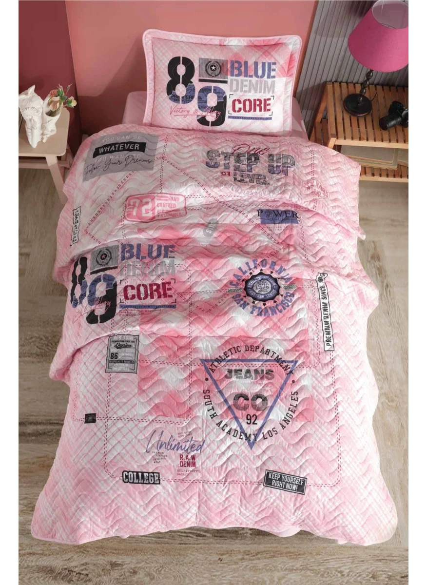 كلاسي Ranforce Bedspread Single Denim V1 Pink