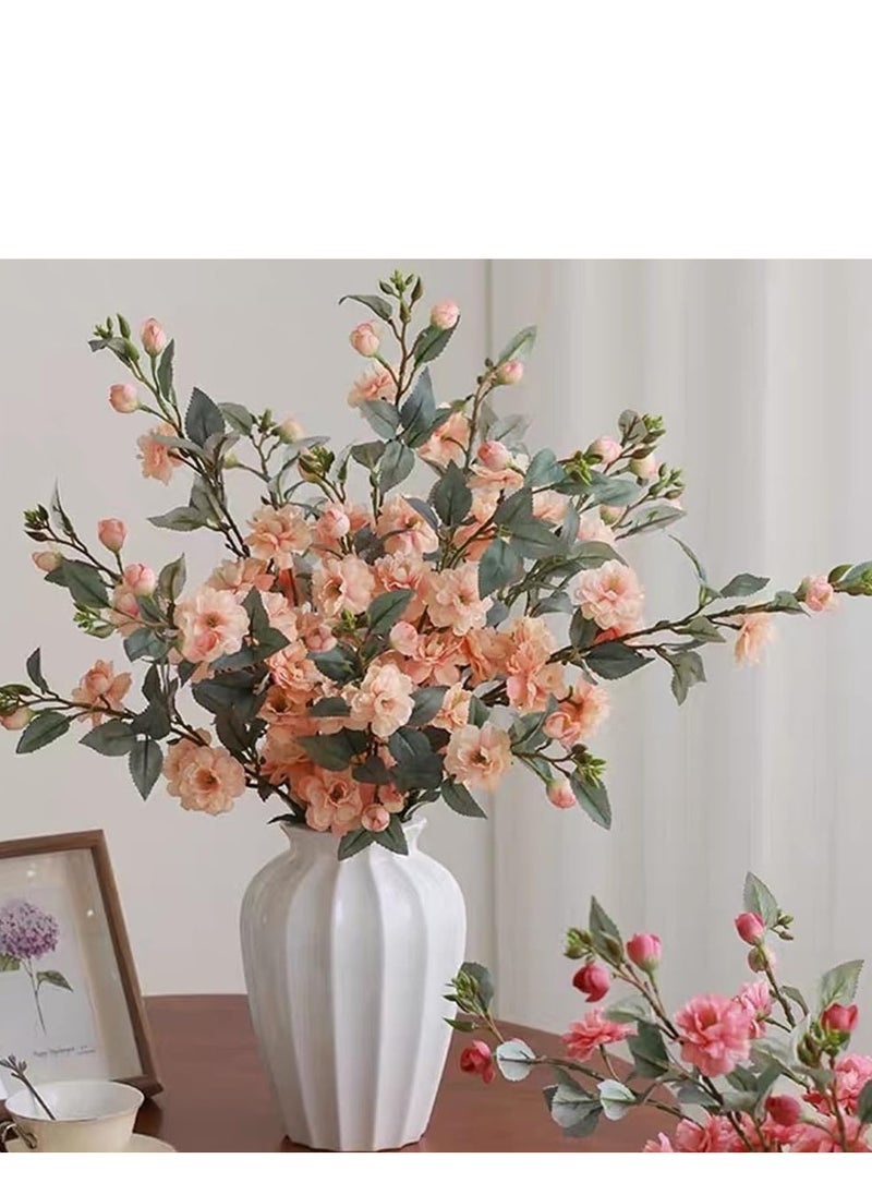 SYOSI Artificial Champagne Rose, Simulated Silk Flowers, 6 Pcs 35.4" Faux Camellia Branches, Artificial Cherry Blossom Flowers for Vase, Floor Arrangements, Wedding, Party, Office, Living Room  - Image 1