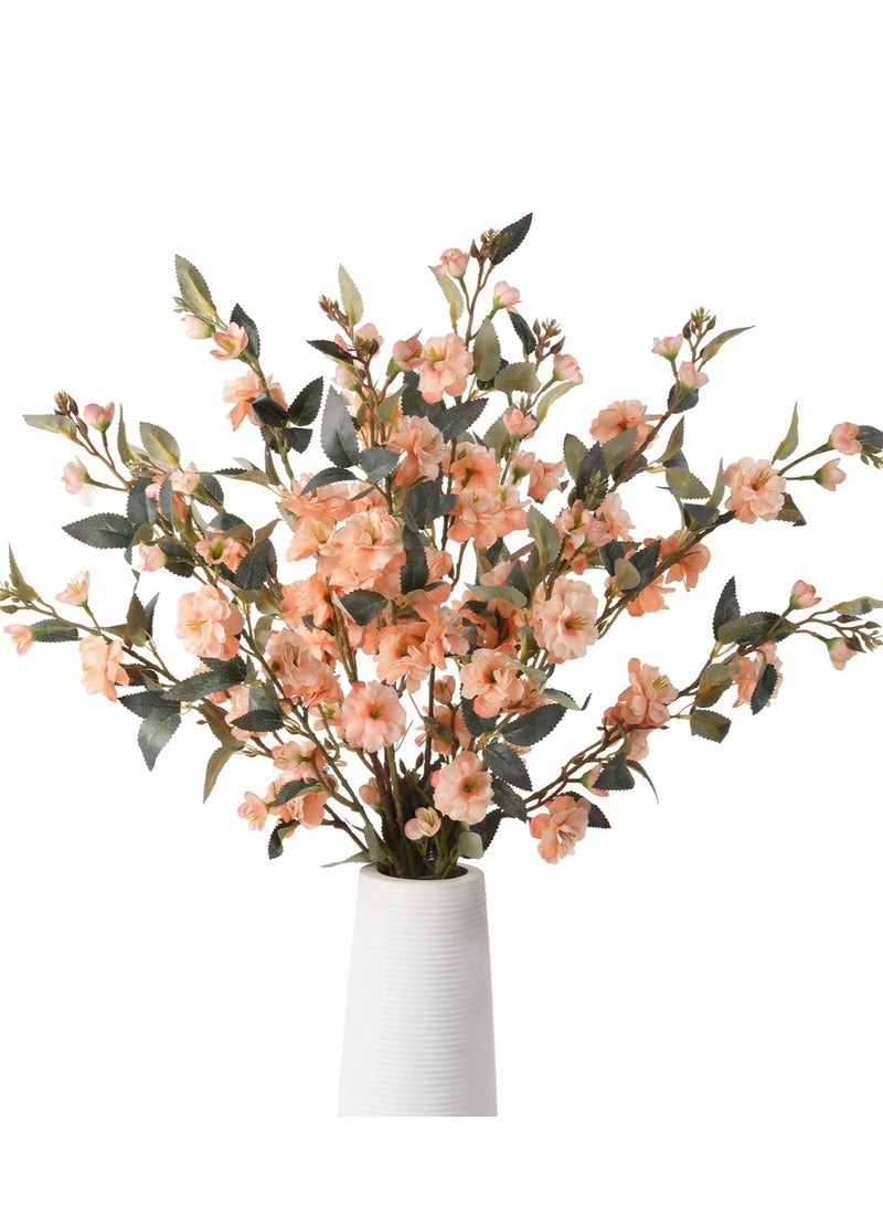 SYOSI Artificial Champagne Rose, Simulated Silk Flowers, 6 Pcs 35.4" Faux Camellia Branches, Artificial Cherry Blossom Flowers for Vase, Floor Arrangements, Wedding, Party, Office, Living Room  - Image 5