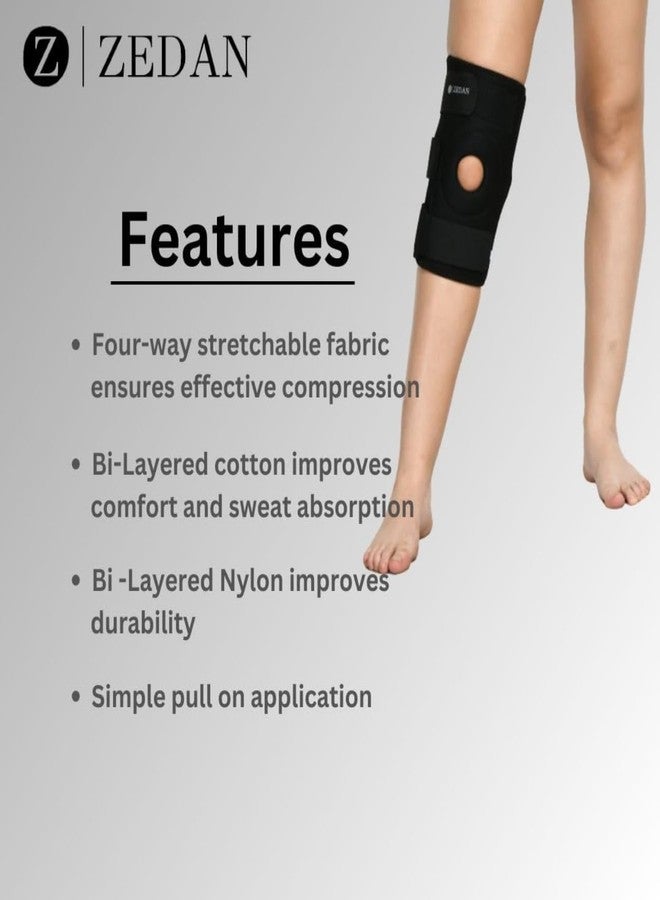 ZEDAN Knee Support For Men Knee Caps For Women Knee Cap For Men Knee Support For Women Knee Brace For Knee Pain Relief Products, gym (OPEN PATELLA, L) - Image 4