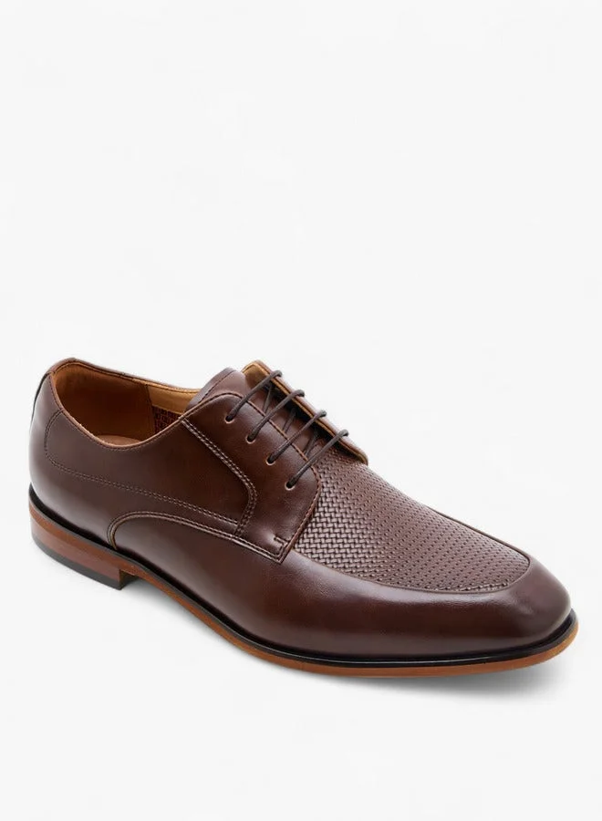 DUCHINI Men's Textured Lace-Up Derby Shoes