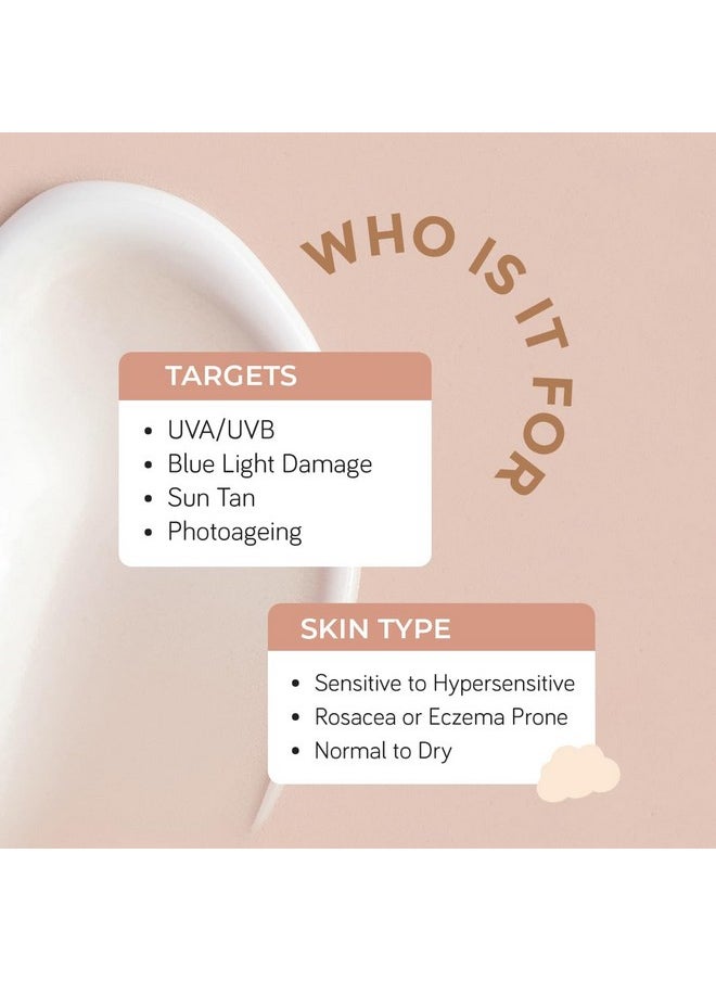 Moody - Sensisoothe Mineral Brightening Sunscreen Serum With Ceramides & Rice | Sunscreen For All Skin Types With Spf 50 Pa++++ | No White Cast, & Non-Comedogenic Sunscreen Dermatologist Tested-50Ml - Image 1