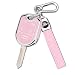 FT FUNTOR for Ford Key Fob Cover with KeychainTup 360 Full Protection Hard CaseCompatible with Ford F150 F250 F350 F450 F550 F650 Super Duty Explorer Expedition Pink Silver Border - Image 2